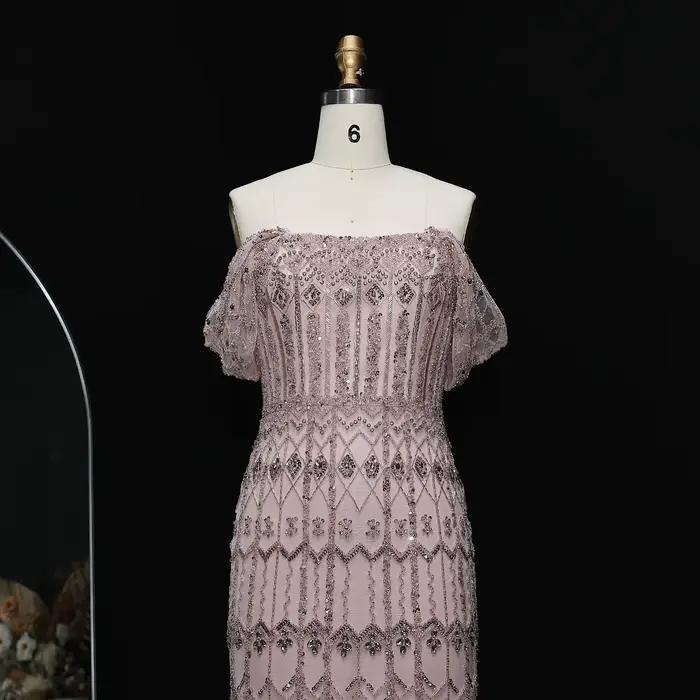 Sharon Said arabe blanc luxe dubaï sirène robe de soirée avec mancherons 2026 pour les femmes robes
