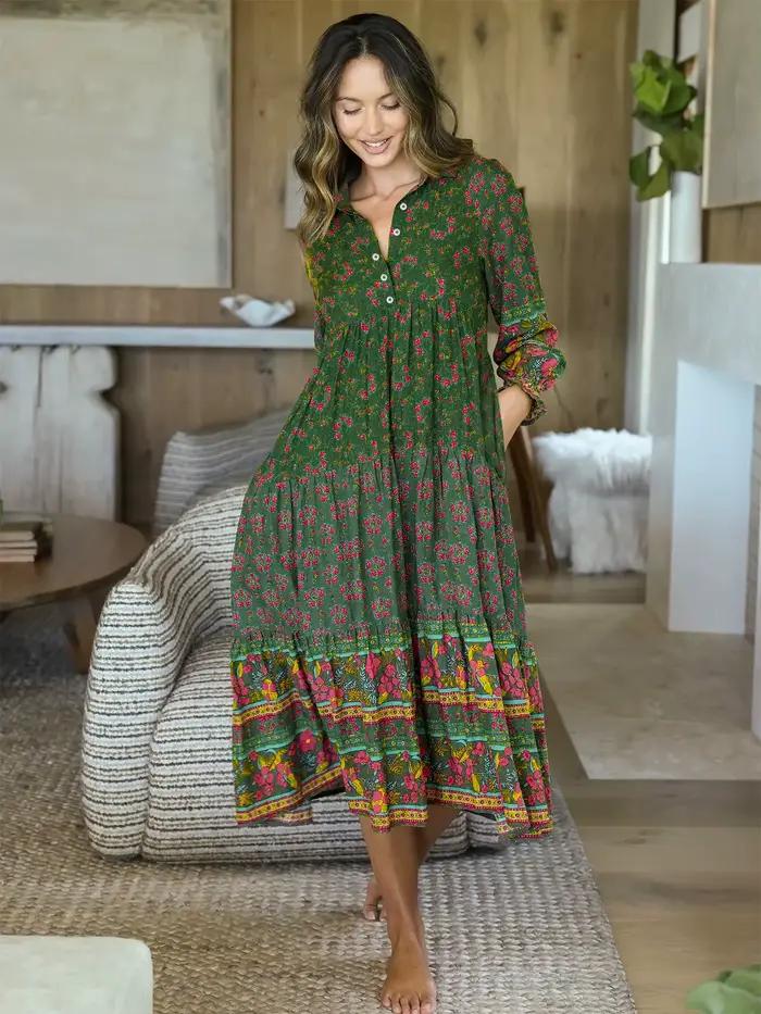 Robe pour femmes grande taille - Avec un imprimé floral vintage