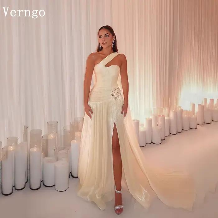 Verngo – robe de soirée brillante ivoire