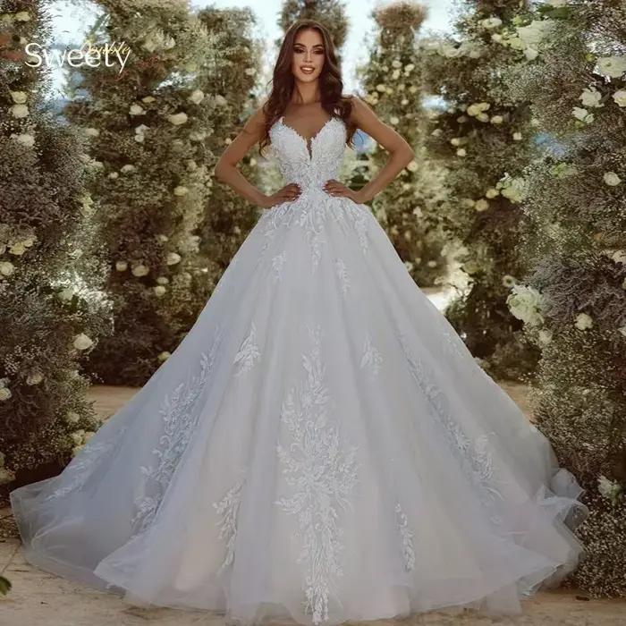 Robe De mariée Vintage en Organza avec broderie