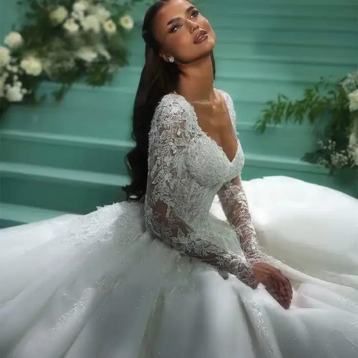 Robes De mariée De luxe ligne A pour femmes