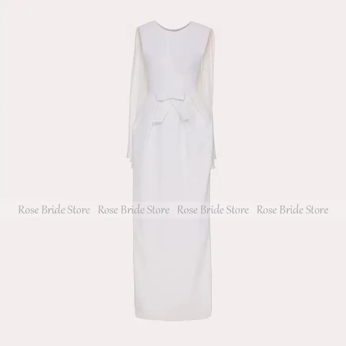 Robe de soirée personnalisée col rond sans manches drapée coupe colonne pour femme 2025