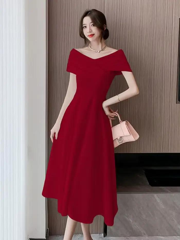 Robe de Soirée Mi-Longue Élégante pour Femme