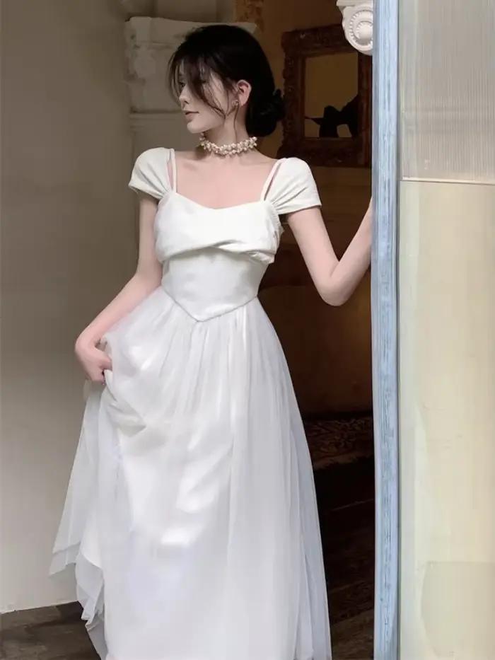 Robe mi-longue princesse pure pour femme