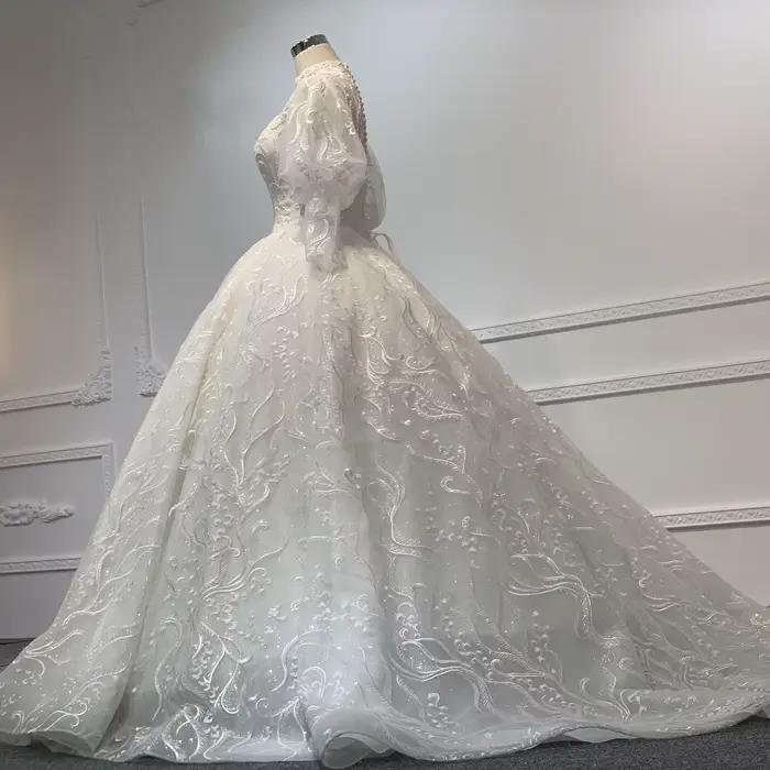 Mn-Robe de Mariée Longue en Organza