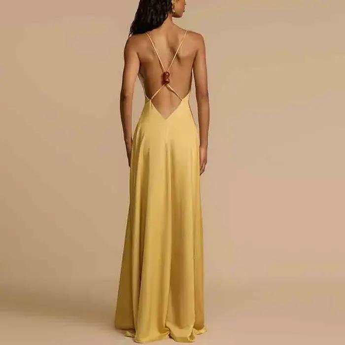 Robe longue élégante sans manches pour femmes