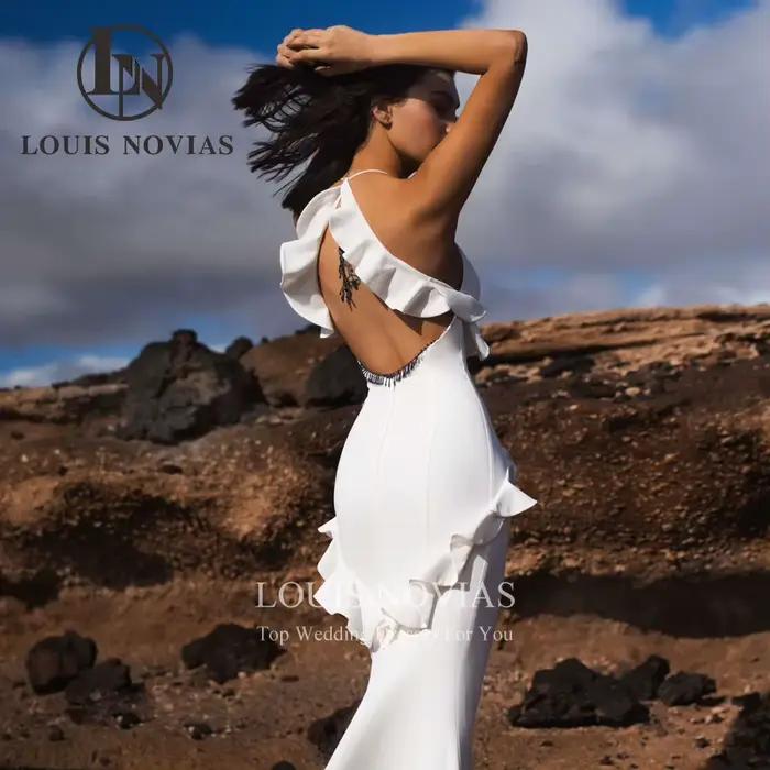 Modiis-Robes de mariée sirène dos nu pour femmes