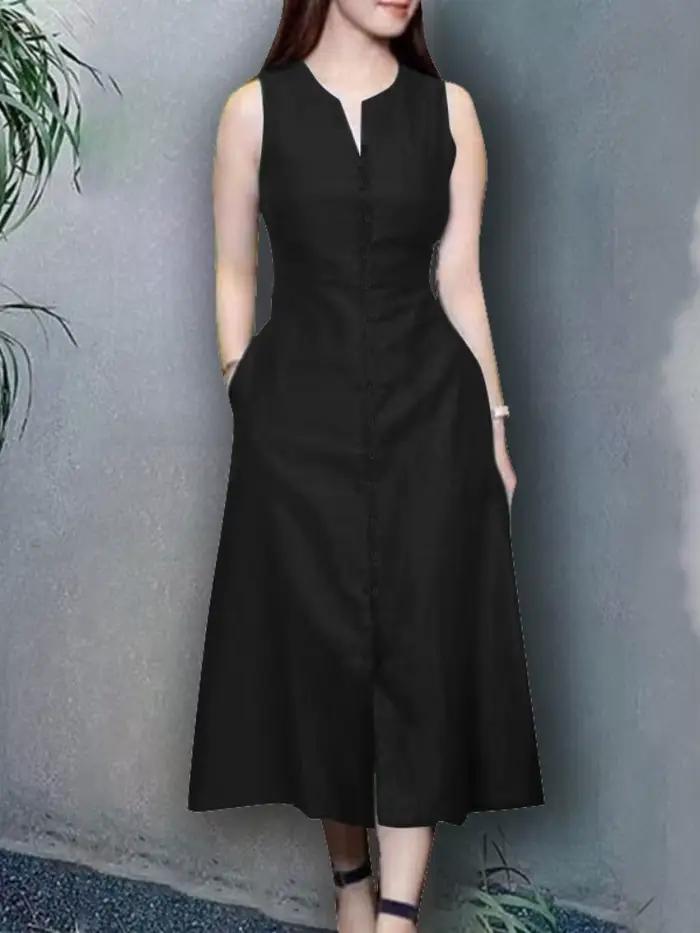 ZANZEA 2025 Robe d'été femmes col en V fête