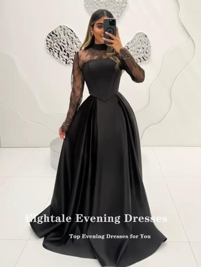 Robe de mariée noire arabe Eightale