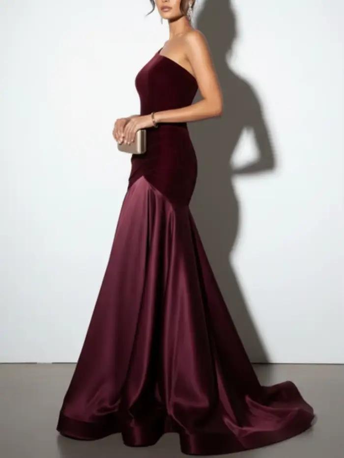 Robe de soirée bordeaux pour femme 2026