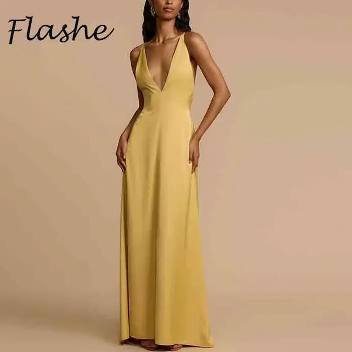 Robe longue élégante sans manches pour femmes