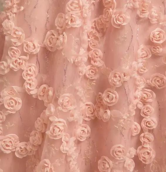 Robe florale 3D en maille romantique pour femme