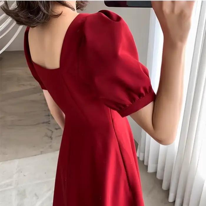 Robe de Soirée Élégante à Manches Courtes pour Femme