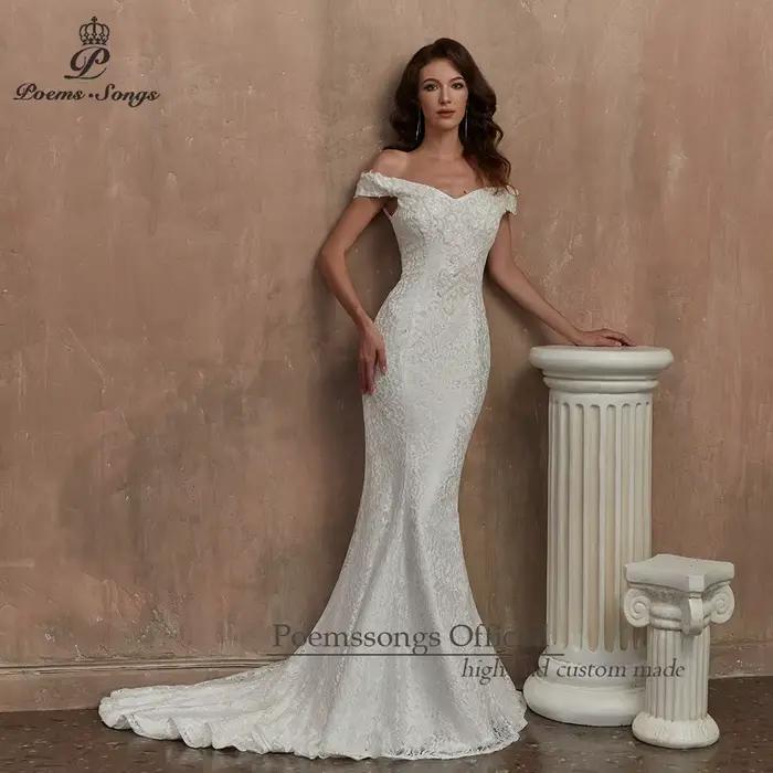 Robes de mariée en dentelle sirène pour femmes