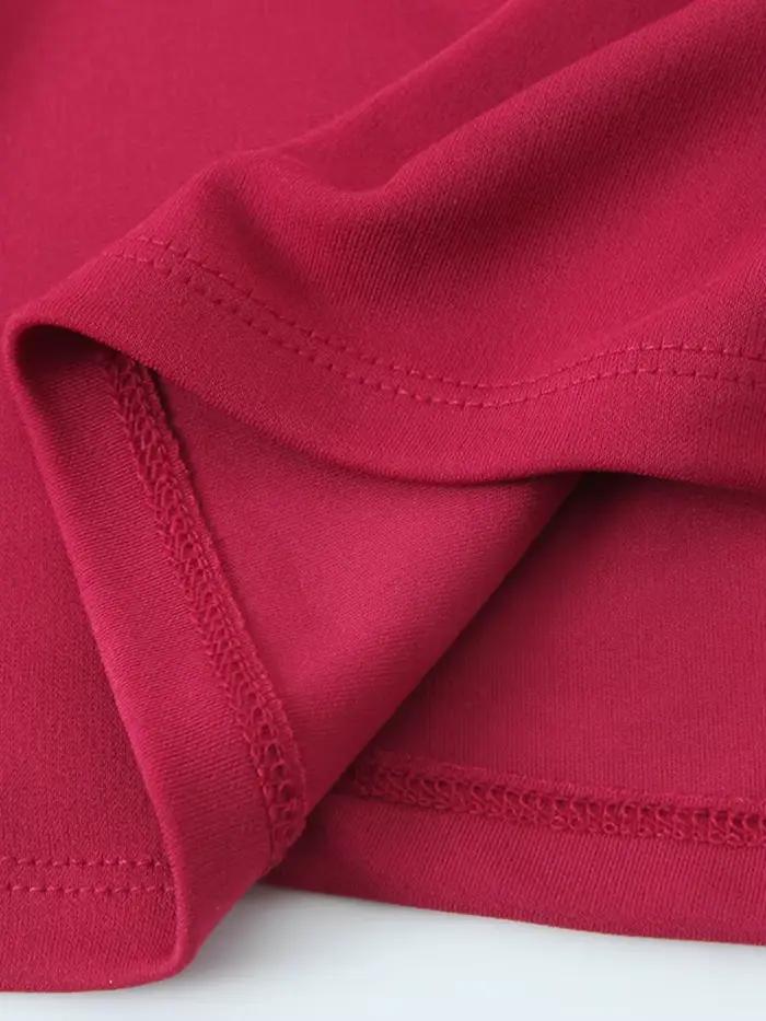 Robe longue asymétrique TRZA décontractée pour femmes occasions spéciales polyester rouge cheville