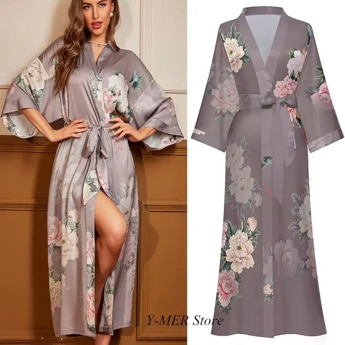 InjRayon-Robe Kimono pour Femme