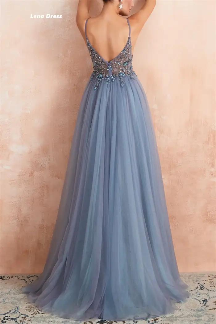 Lena-Robe de soirée en dentelle perlée pour femme