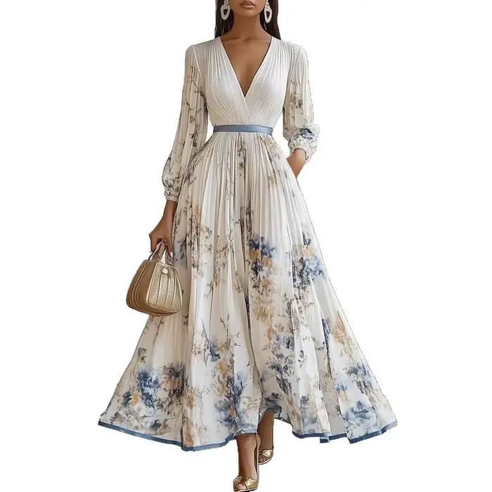 Robe Maxi élégante à manches longues pour femmes