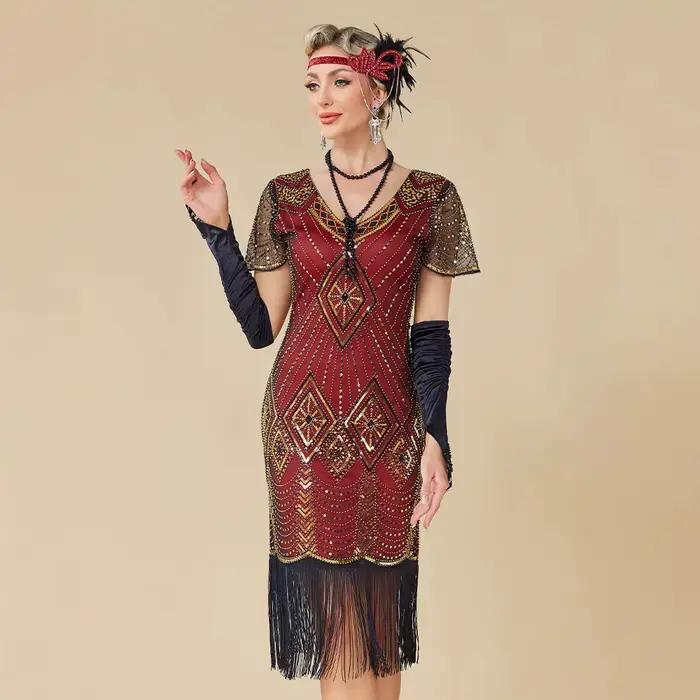 Robe de soirée Charleston des années 20 pour femme