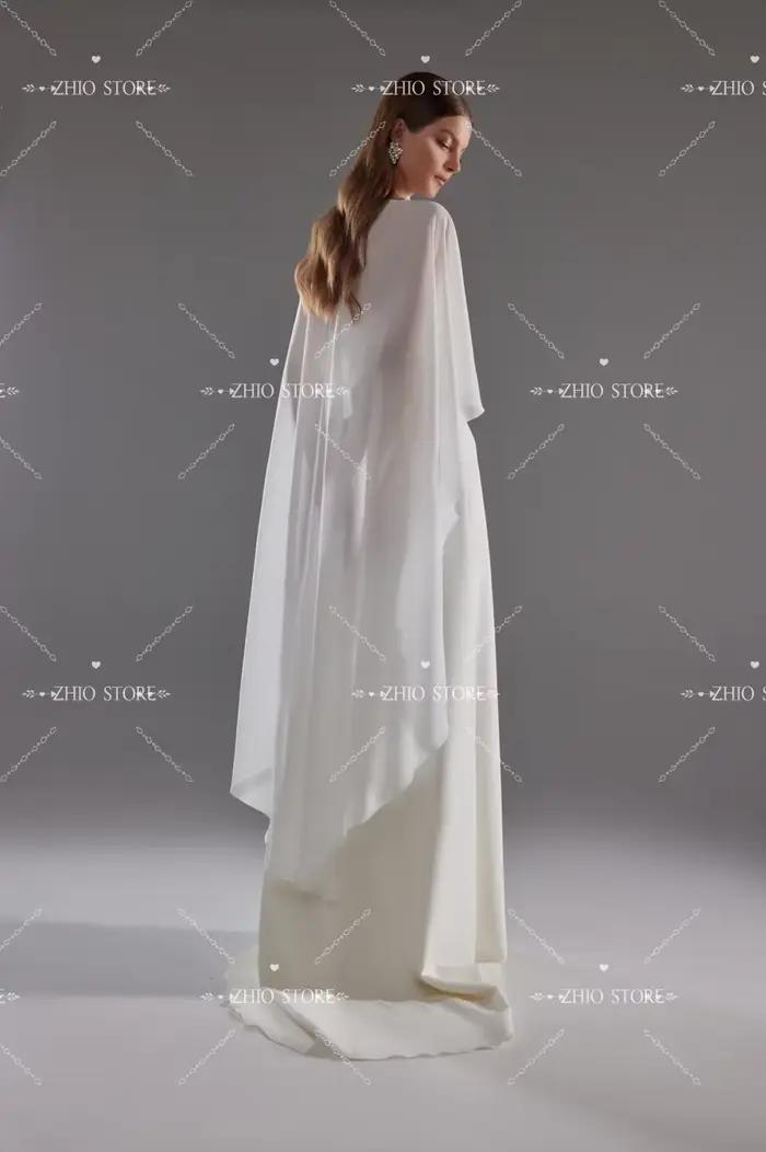 Robe de mariée sirène fluide ZHIO en satin mat et mousseline