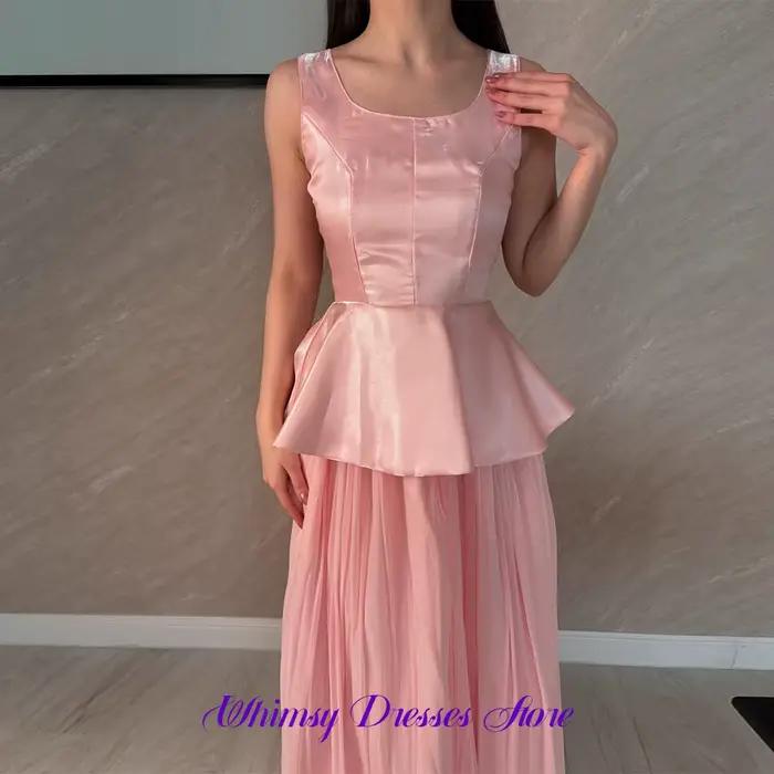 Robe de soirée élégante en organza rose