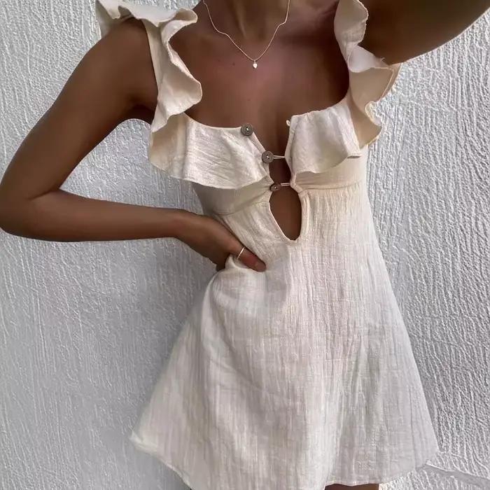Mini robe de plage rétro pour femmes