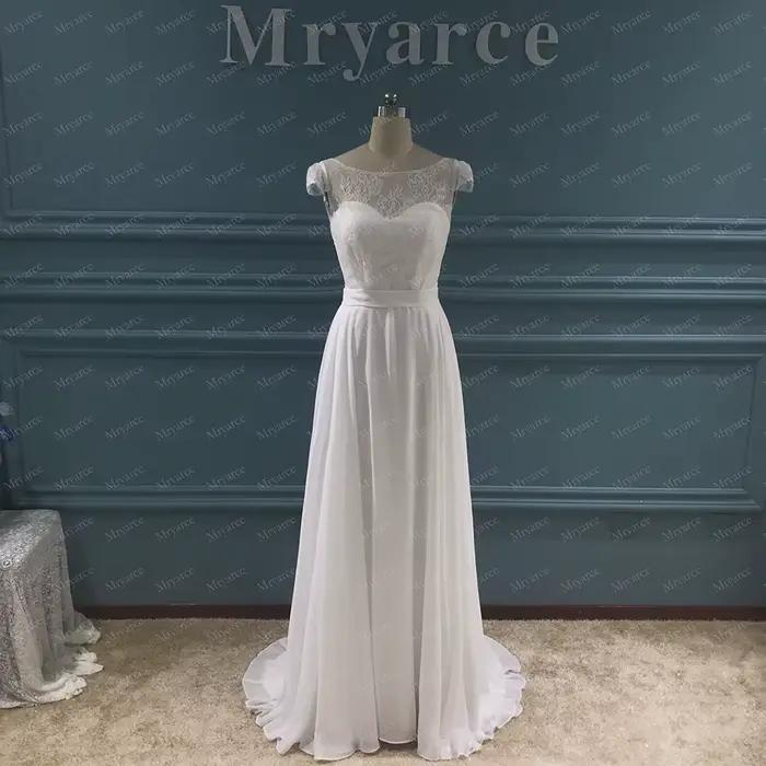 Zelyarce-Robe de Mariée Rustique en Mousseline de Soie