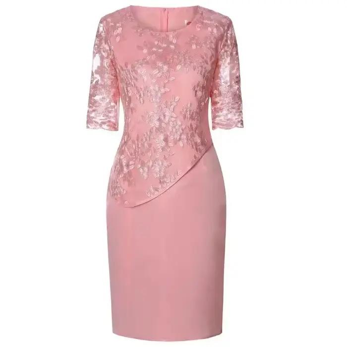 Robe Midi Grande Taille Femme 2026 5XL Élégante Col Rond