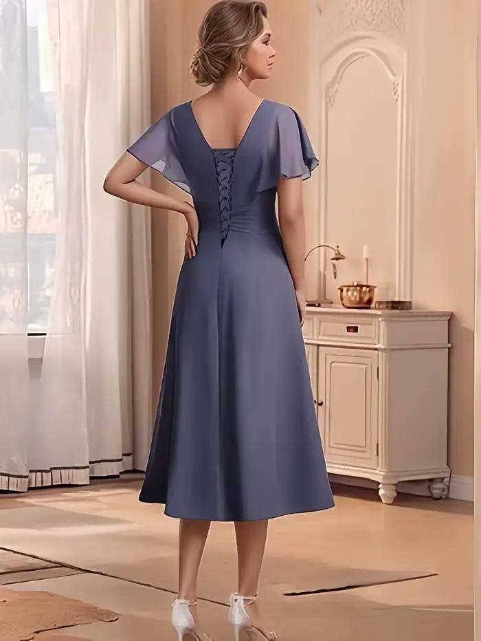 Robes de soirée formelles en mousseline de soie pour la mère de la mariée