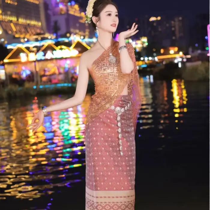 Robe Traditionnelle Thaïlandaise Vintage Dai pour Femme