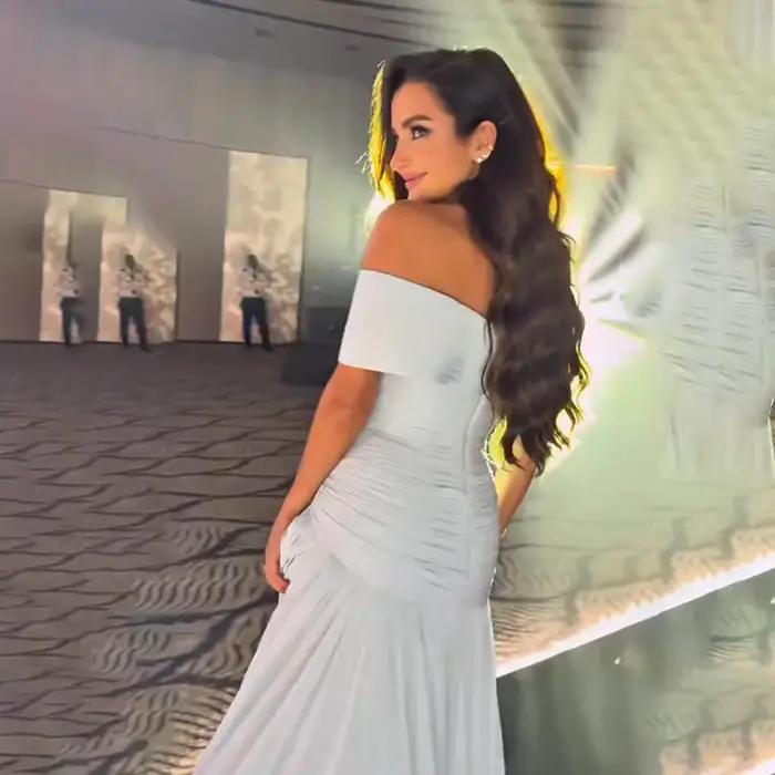 Robe de soirée bleu clair