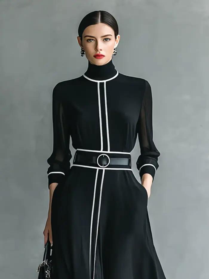 Robe longue élégante en mousseline de soie