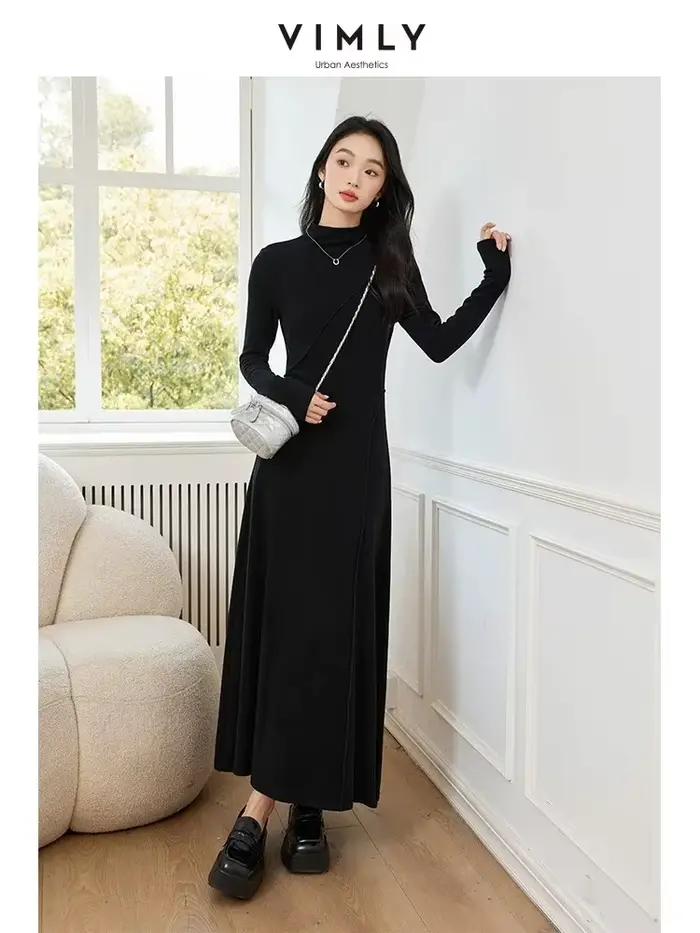 VIMLY – robe longue Simple et élégante pour femme