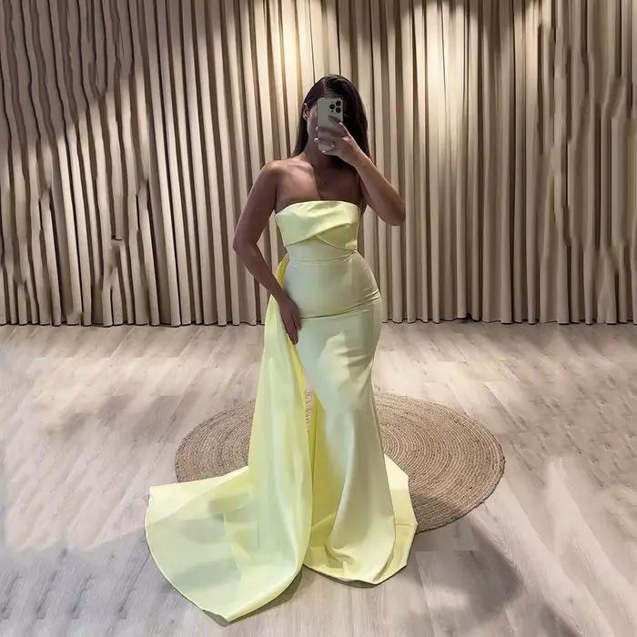 Robes de soirée de luxe Msikoods 2025 – Élégante robe de fête drapée sans bretelles