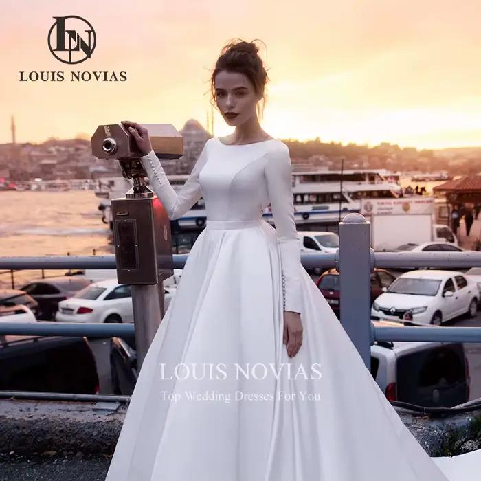 Modiis-Robe de Mariée en Satin pour Femme