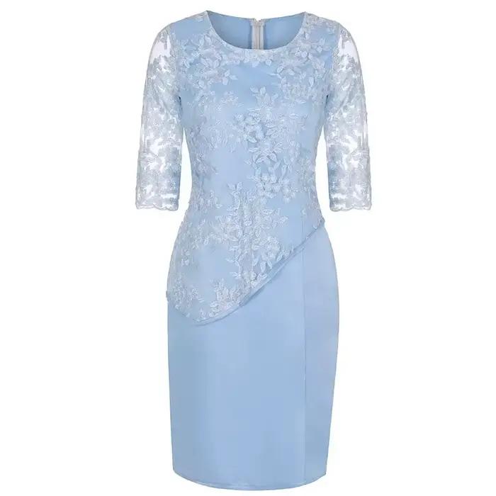 Robe Midi Grande Taille Femme 2026 5XL Élégante Col Rond