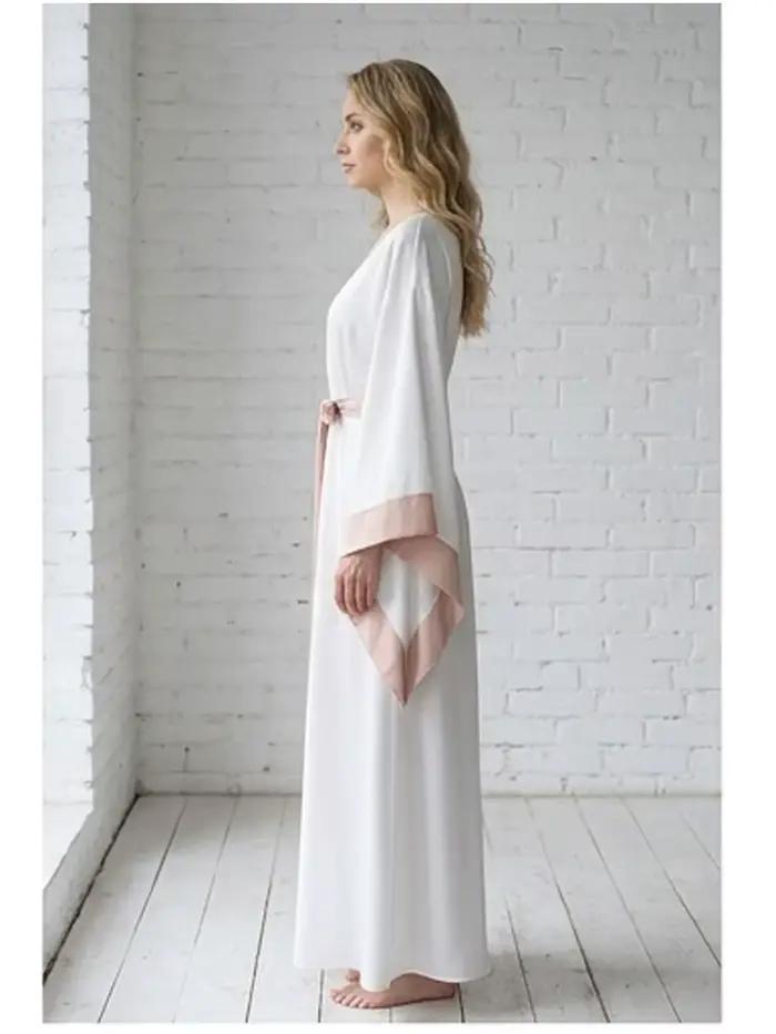 Robe longue en soie ivoire