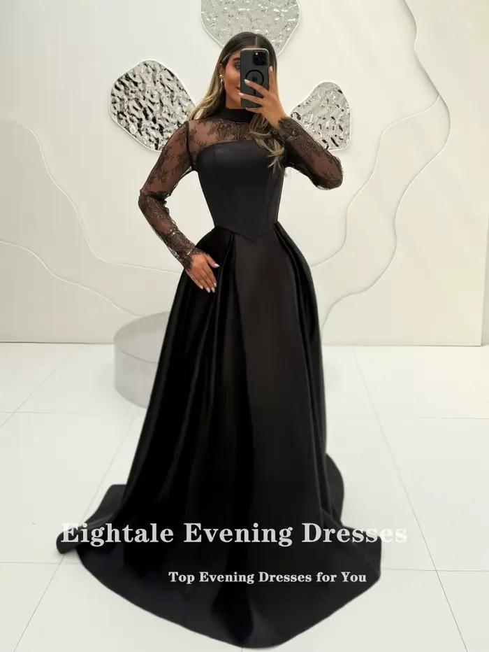 Robe de mariée noire arabe Eightale