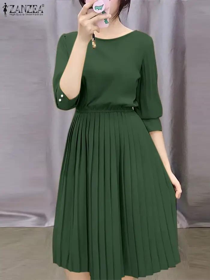 Robe d'été à ourlet plissé pour femme