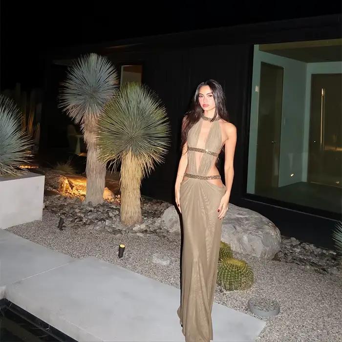 Femmes élégant façonnage longue Vistidos Simple Sexy Chic dos creux conception brillant à lacets robe nouvelle luxe