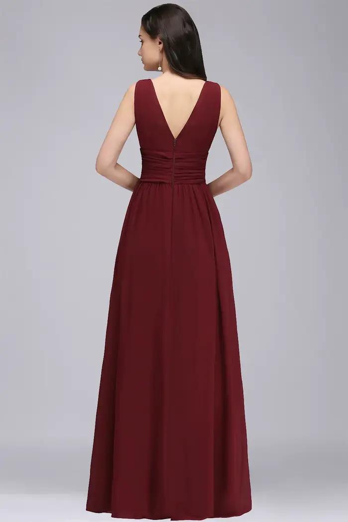 Robe de Soirée Longue en Fibre de Mousseline de Soie