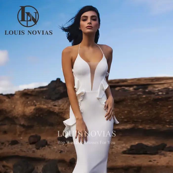Modiis-Robes de mariée sirène dos nu pour femmes