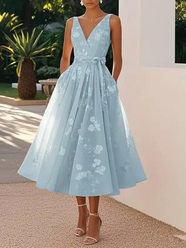Robe de soirée douce, impression numérique