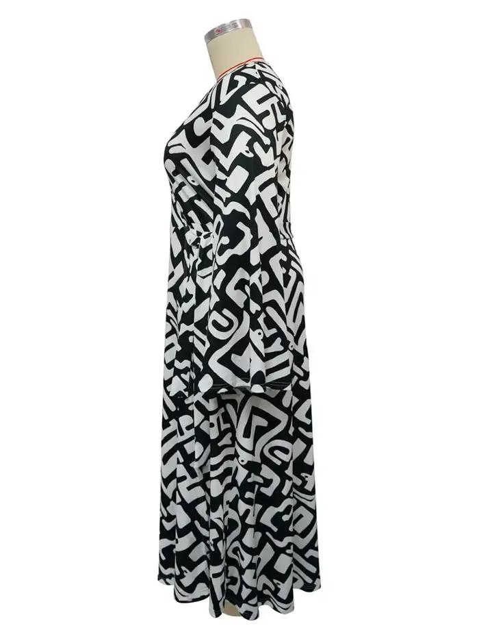 Robe maxi à manches longues évasées pour femmes