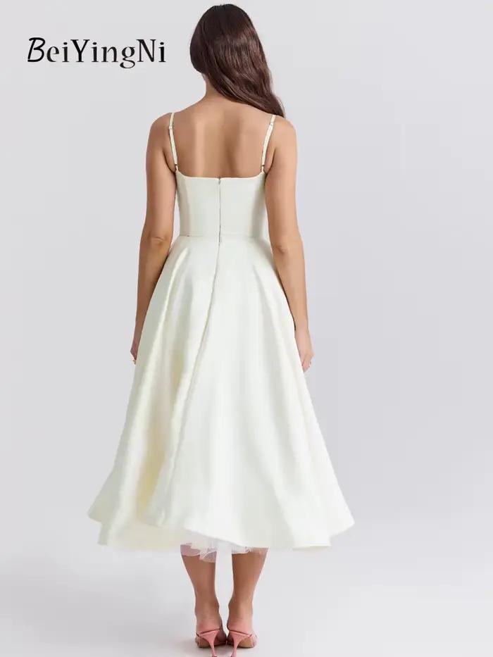 Beiyingni robes de soirée pour femmes 2025 nouvelle mode haut de gamme français Double couche Tutu robe maille mince
