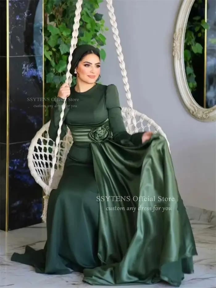SSYTENS élégant musulman robes De soirée à la main fleur formelle arabie dubaï robe