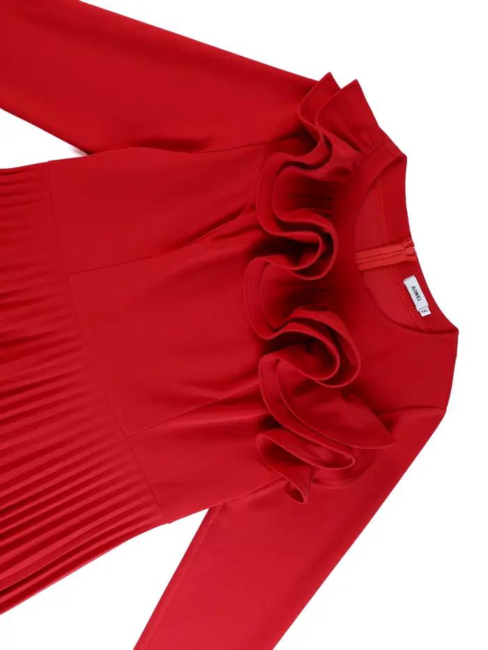 Robe trapèze rouge élégante pour femmes