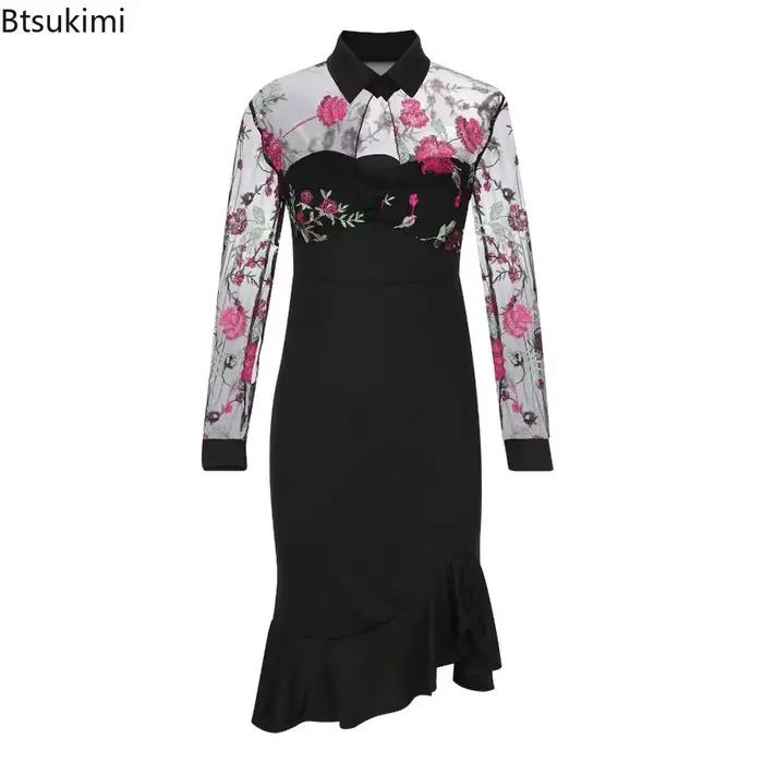 Robe à volants en polyester pour femmes, élégante et sophistiquée, idéale pour soirées et occasions spéciales