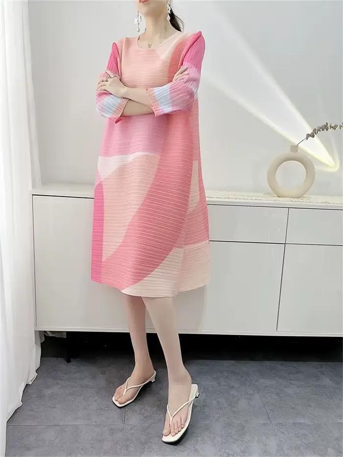 Robe de Soirée Plissée Imprimée Taille Unique Pour Femmes Décontractée Mode Printemps Été Occasions Spéciales
