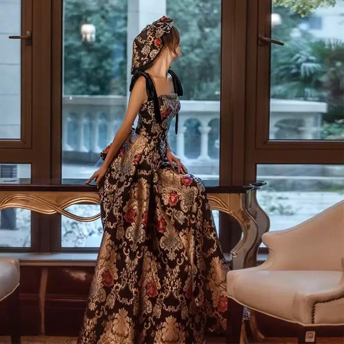Robe de soirée en tissu Jacquard